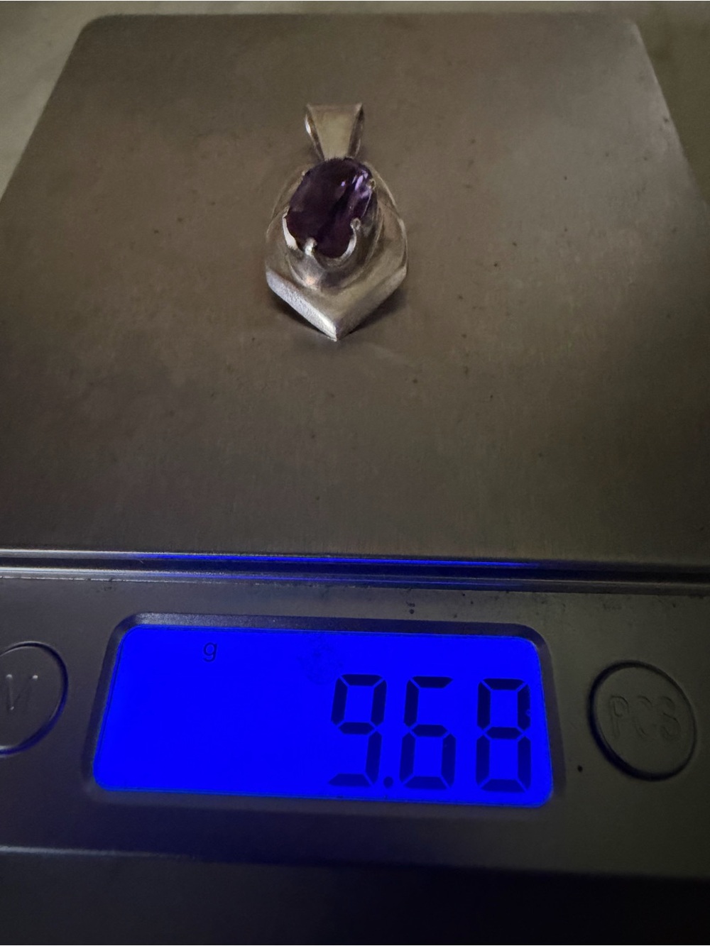 Sterling Silver Amethyst Pendant - Deep Purple Gem 9.68g - Picture 3 of 3